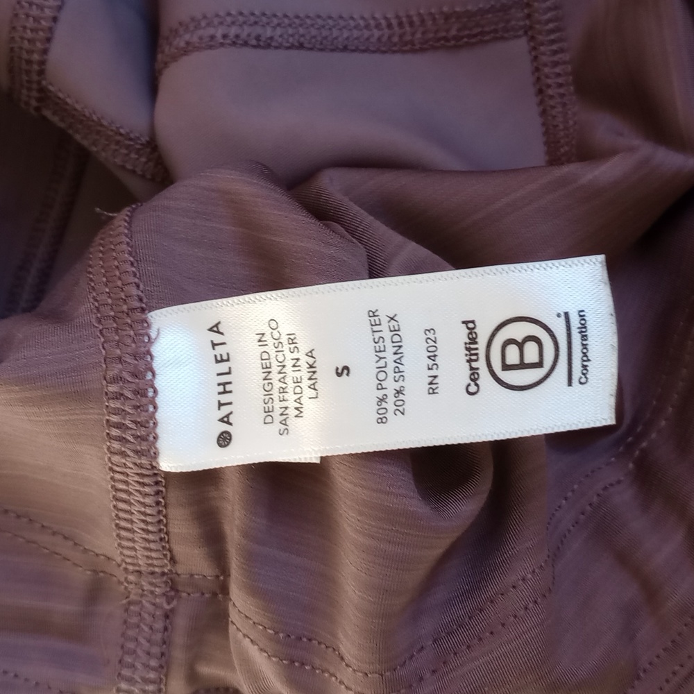 Athleta Ultimate Stash Pocket 7/8 Tight, Small EUC Smoked Almond Brown - Picture 6 of 9